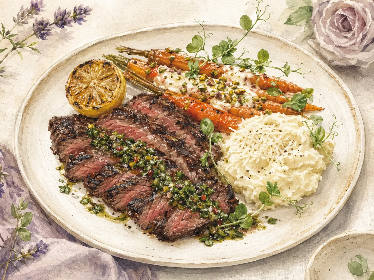 Grilled Hanger Steak with Chimichurri